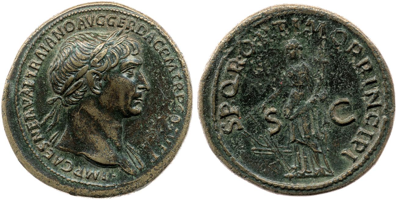RIC II Trajan 500, аверс, bm