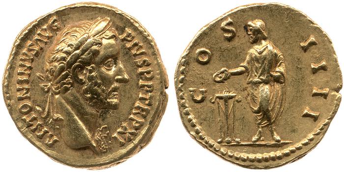 RIC III Antoninus Pius 168, реверс, bm