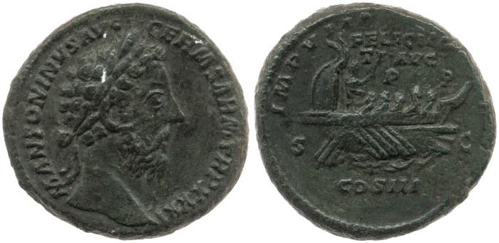 RIC III Marcus Aurelius 1195, реверс, bm
