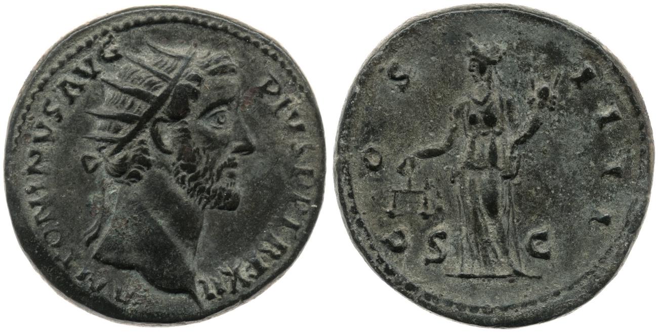 RIC III Antoninus Pius 858, аверс, bm