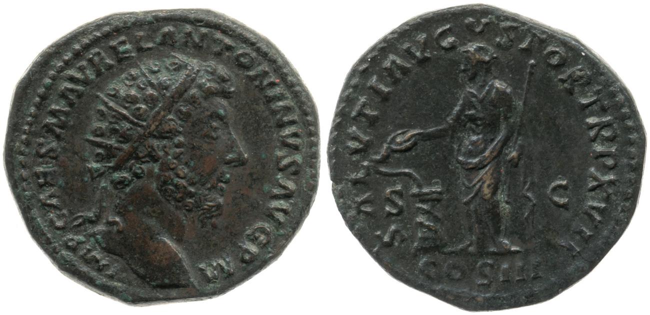 аверс RIC III Marcus Aurelius 846