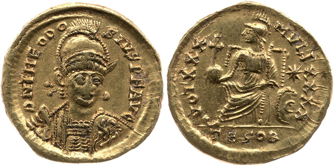 аверс RIC X Theodosius II (East) 366