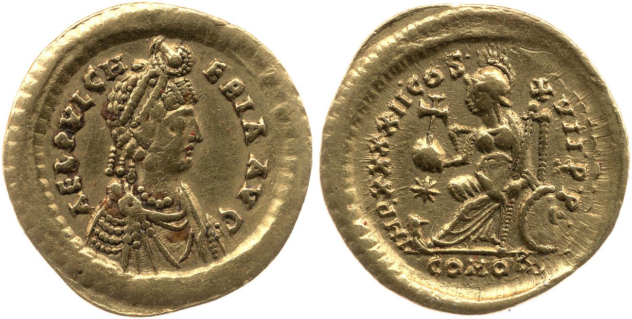 аверс RIC X Theodosius II (East) 295