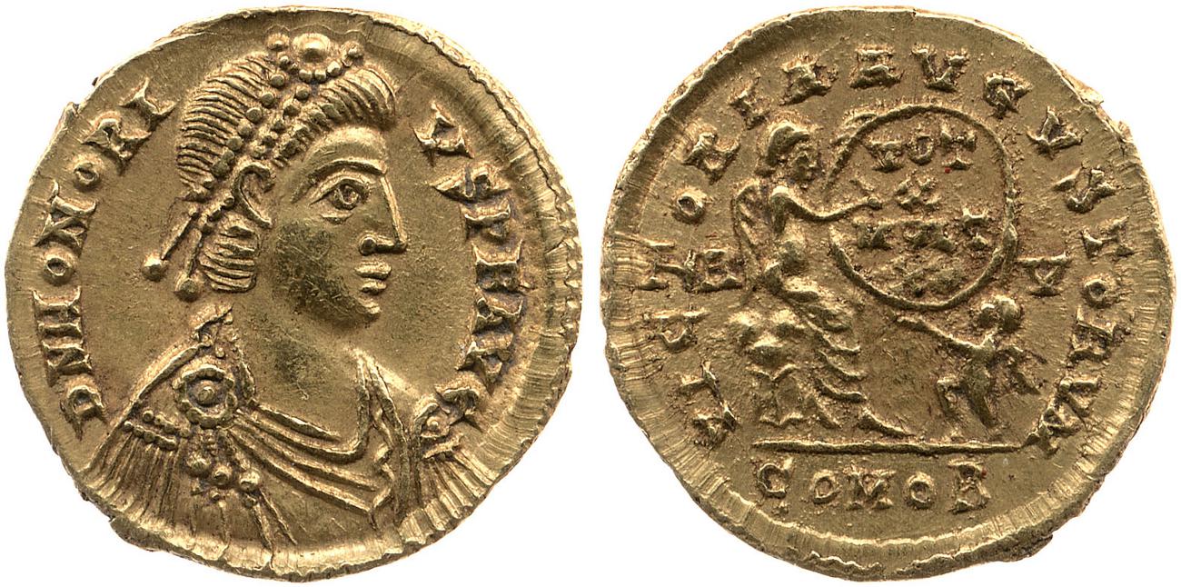 аверс RIC X Honorius 1334