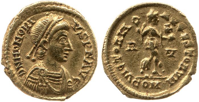 RIC X Honorius 1338, реверс, bm