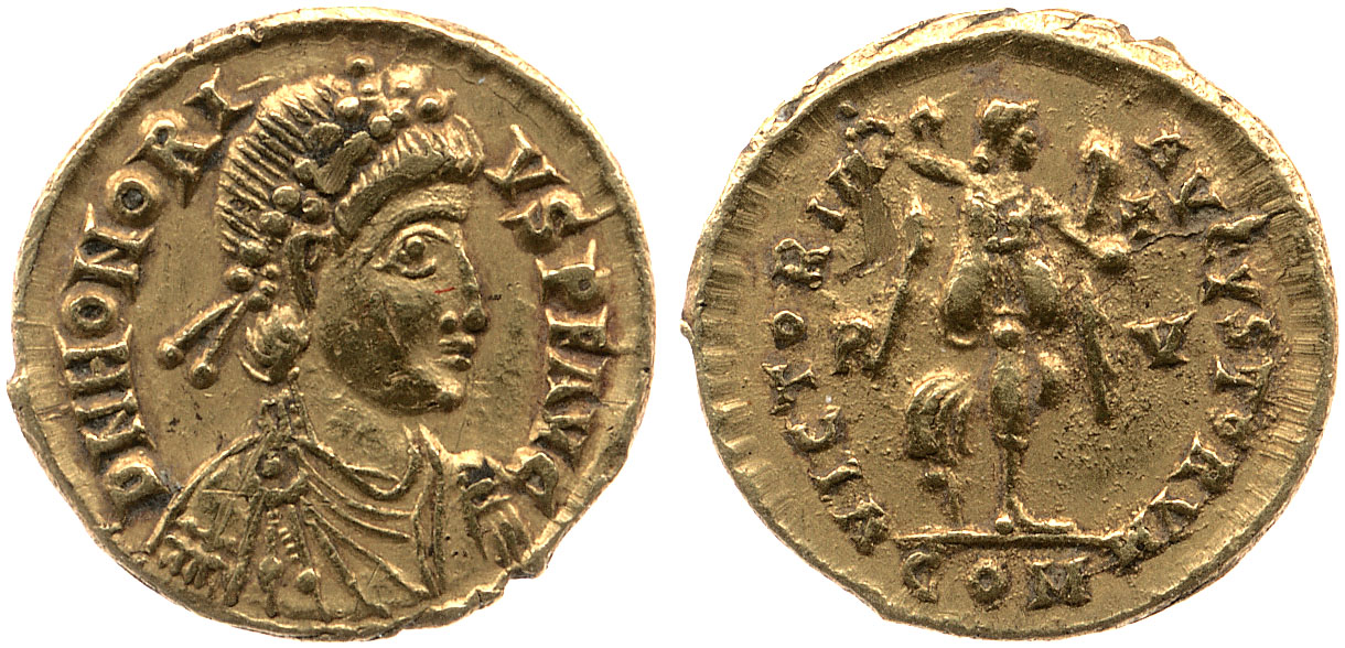 аверс RIC X Honorius 1338