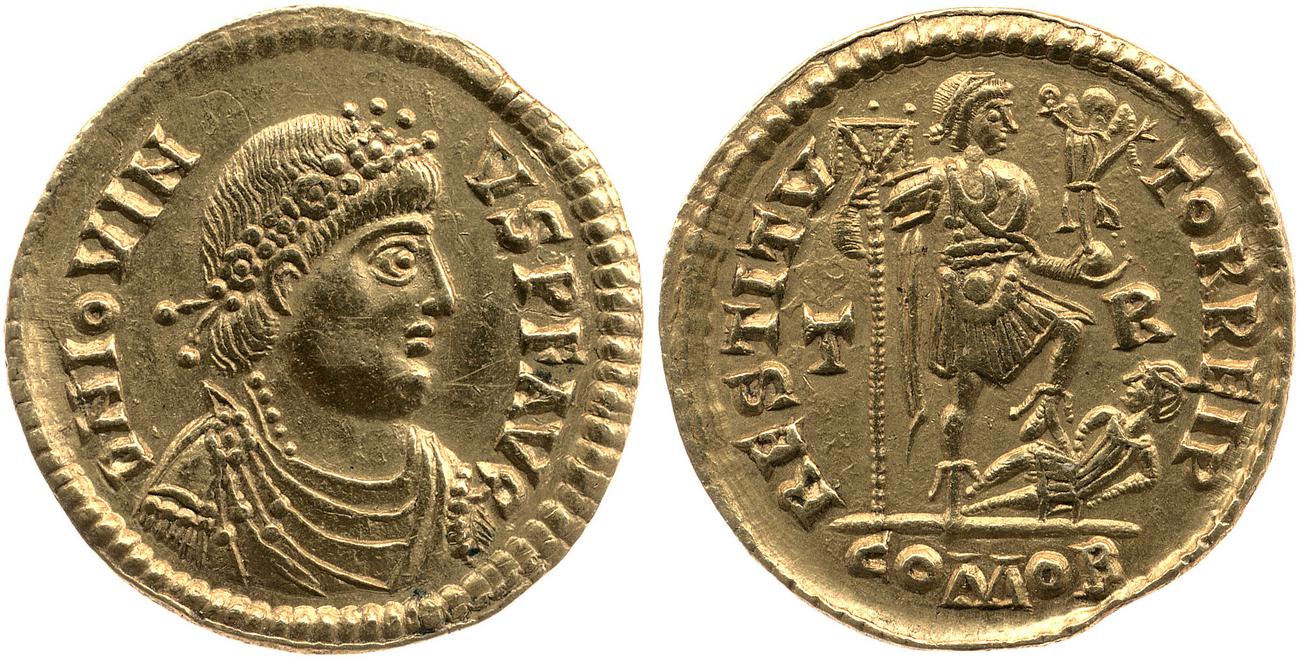 аверс RIC X Jovinus 1704