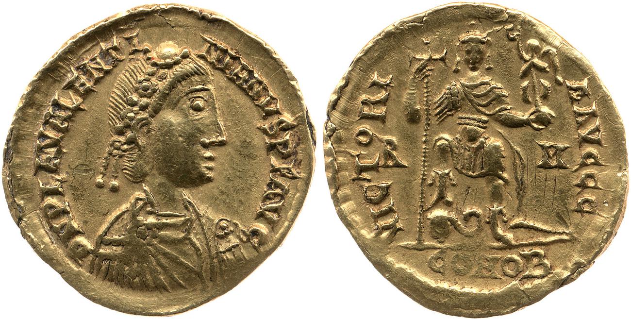 RIC X Valentinian III 2005, аверс, bm
