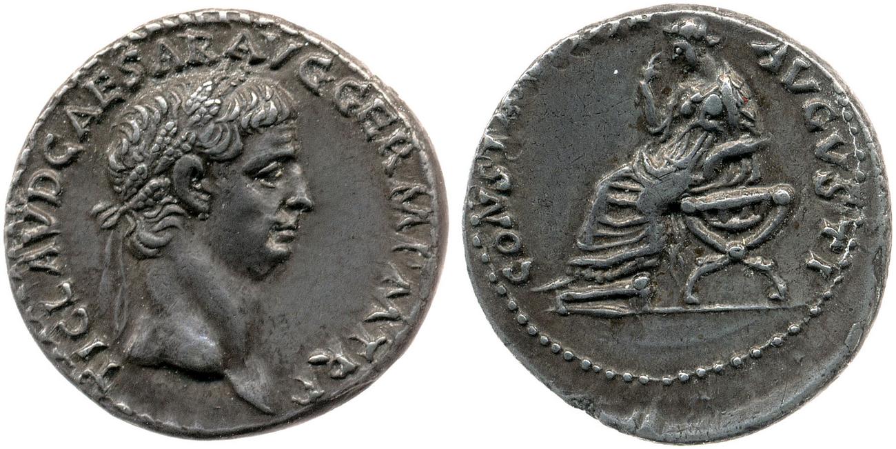 RIC I (second edition) Claudius 14, аверс, bm