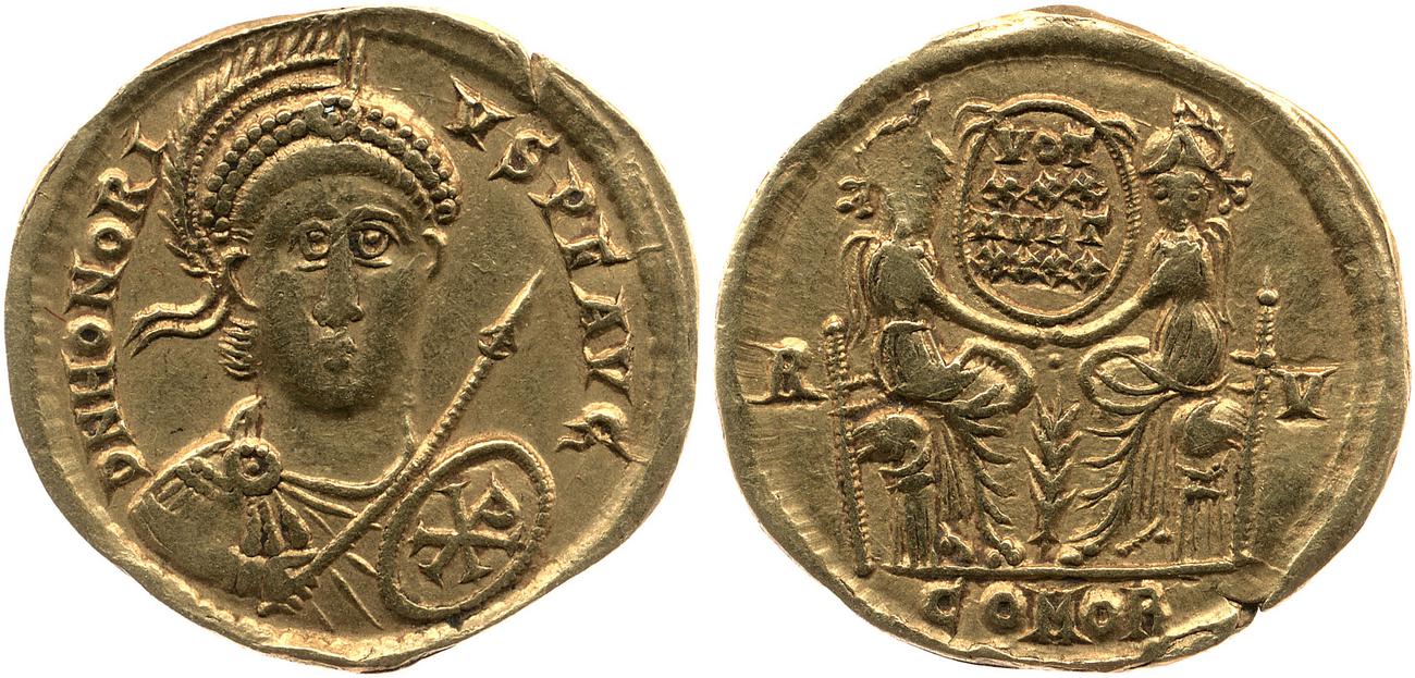 RIC X Honorius 1331, аверс, bm