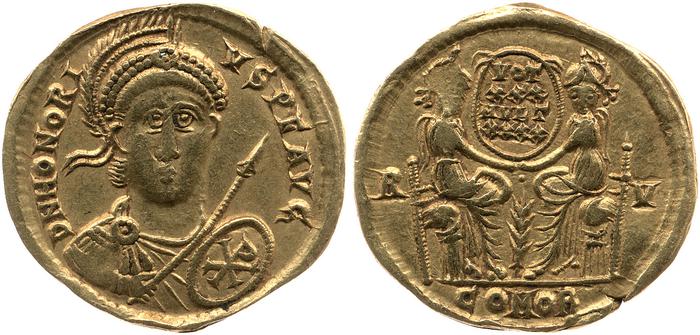 RIC X Honorius 1331, реверс, bm