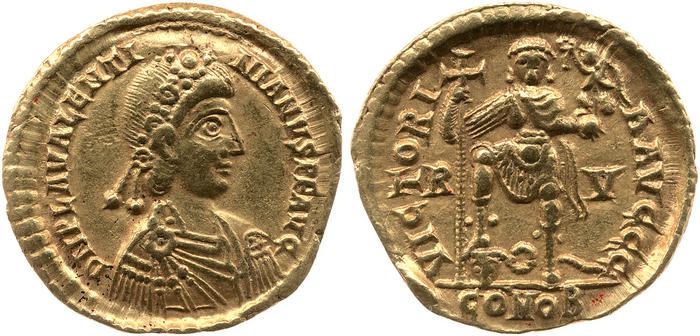 RIC X Valentinian III 2010, реверс, bm