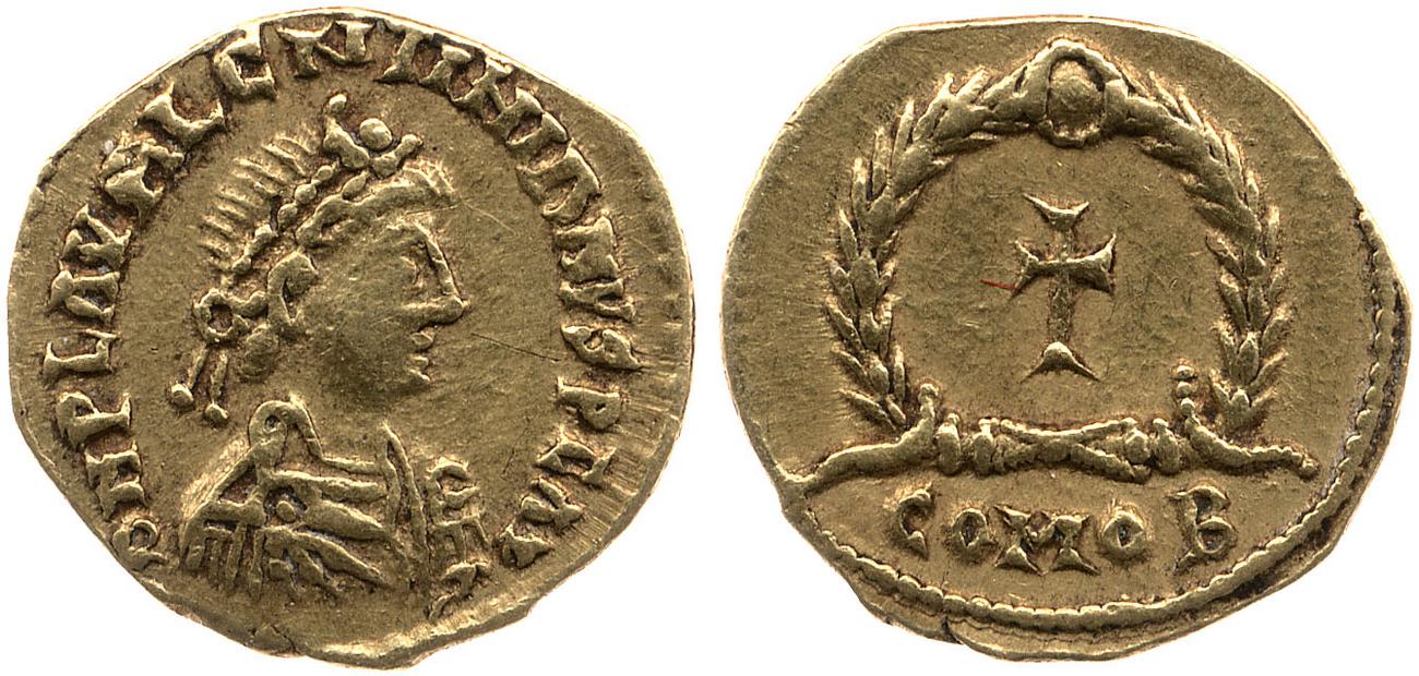 RIC X Valentinian III 2072, аверс, bm