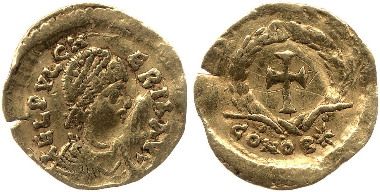 RIC X Theodosius II (East) 334, аверс, bm