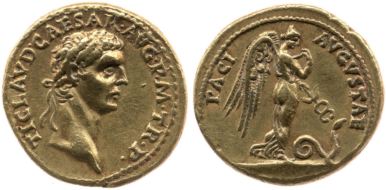 RIC I (second edition) Claudius 9, аверс, bm