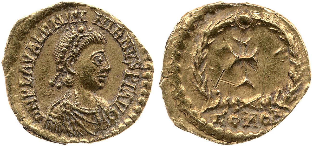 аверс RIC X Valentinian III 2073