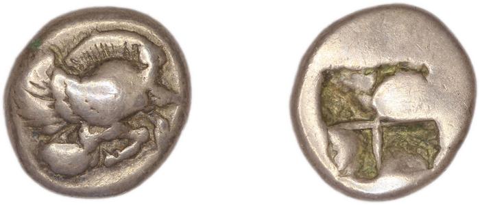 Clazomenae Dengate 1967 II diobols, реверс, bm