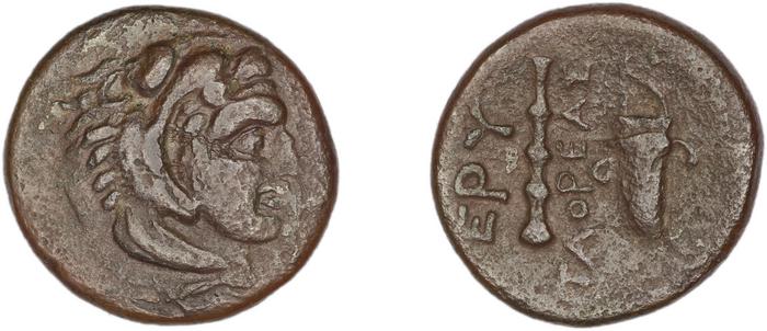 Erythrae Kinns 1980 Period II.3, AE 5, реверс, bm