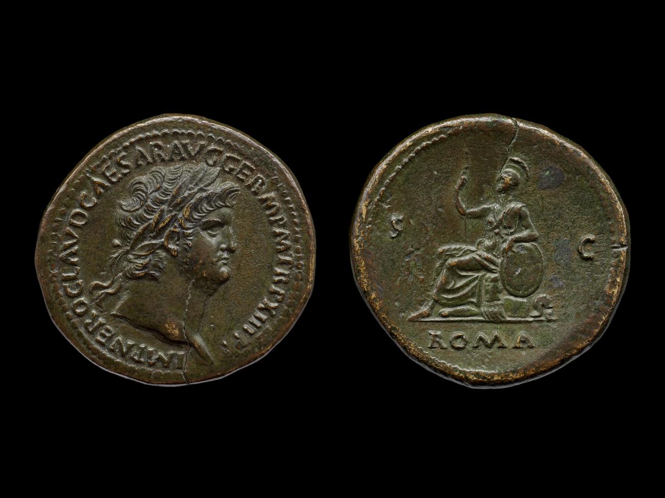 RIC I (second edition) Nero 356, аверс, bm