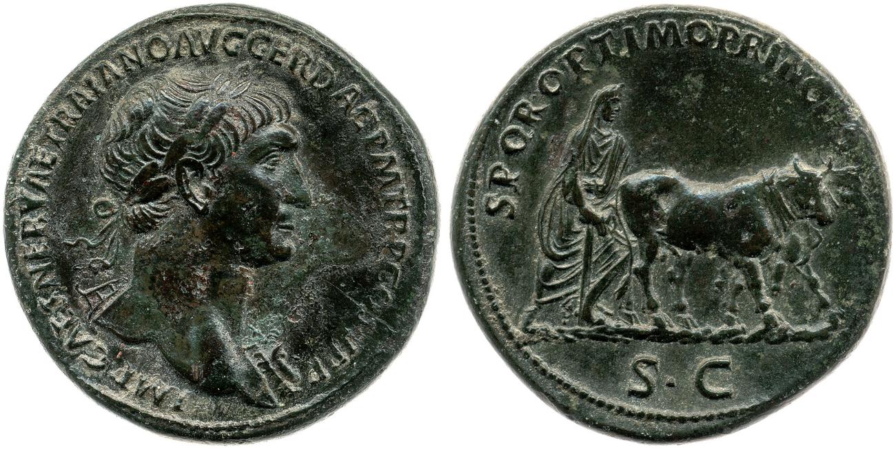RIC II Trajan 568, аверс, bm