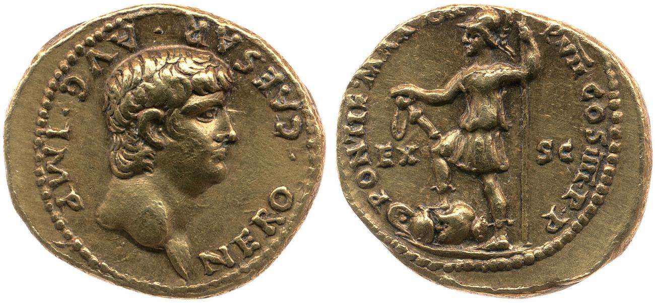RIC I (second edition) Nero 25, аверс, bm