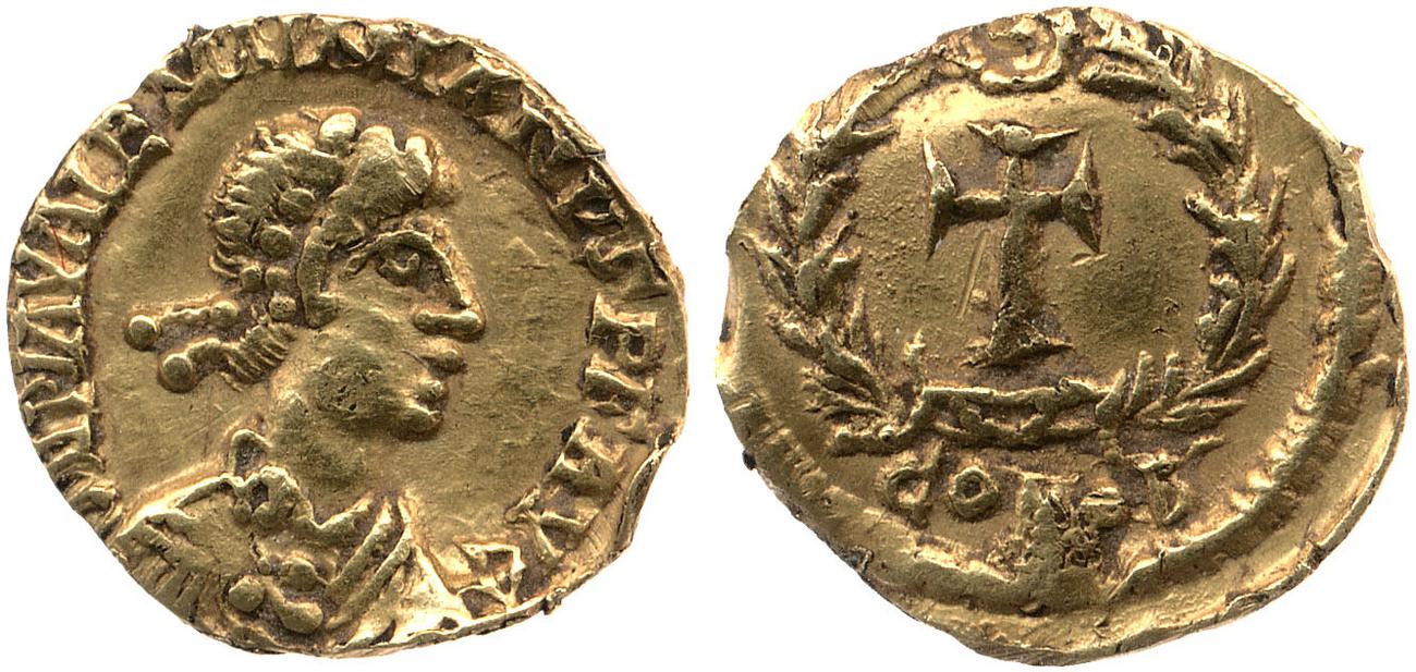 RIC X Valentinian III 2030, аверс, bm