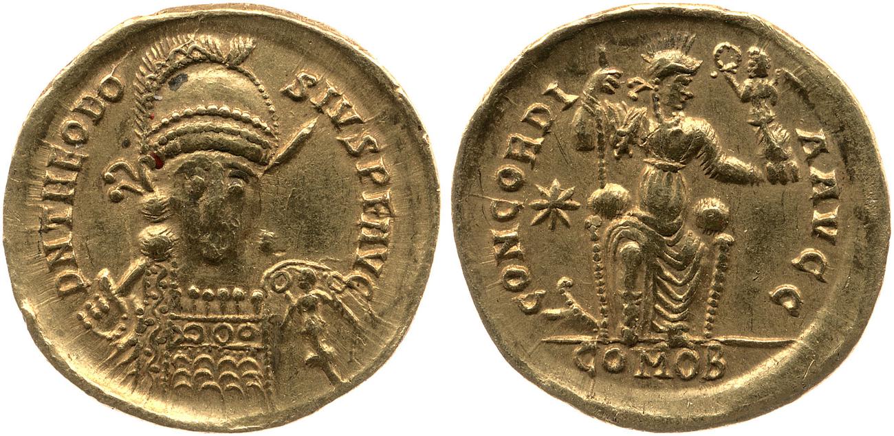 аверс RIC X Theodosius II (East) 349