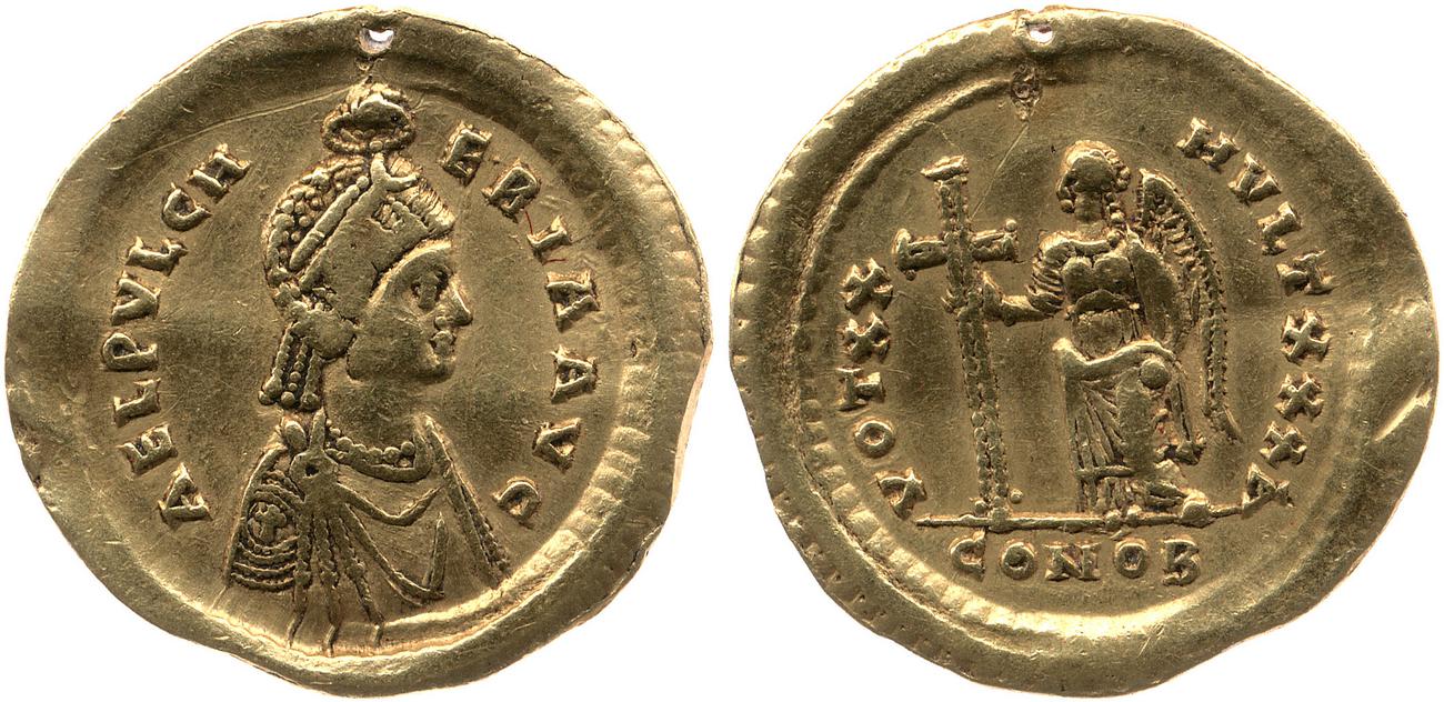 RIC X Theodosius II (East) 220, аверс, bm