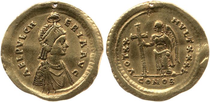 RIC X Theodosius II (East) 220, реверс, bm