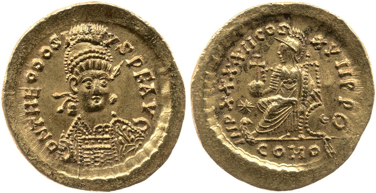 аверс RIC X Theodosius II (East) 285