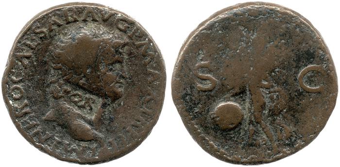 RIC I (second edition) Nero 543, реверс, bm