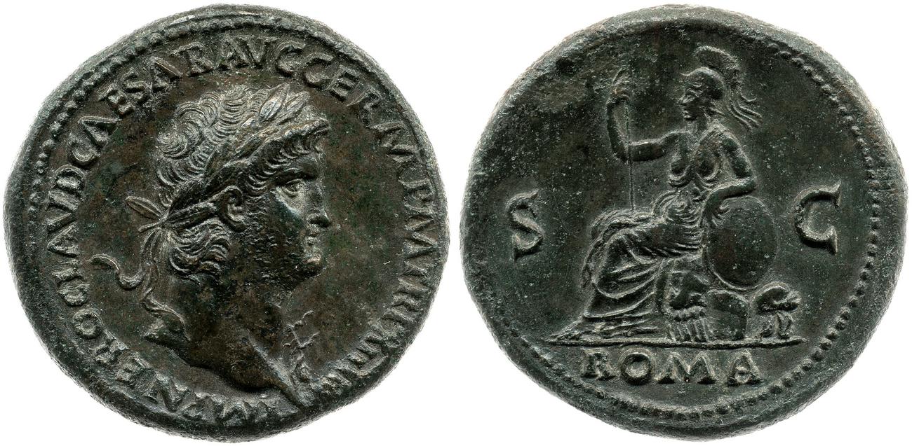 RIC I (second edition) Nero 356, аверс, bm
