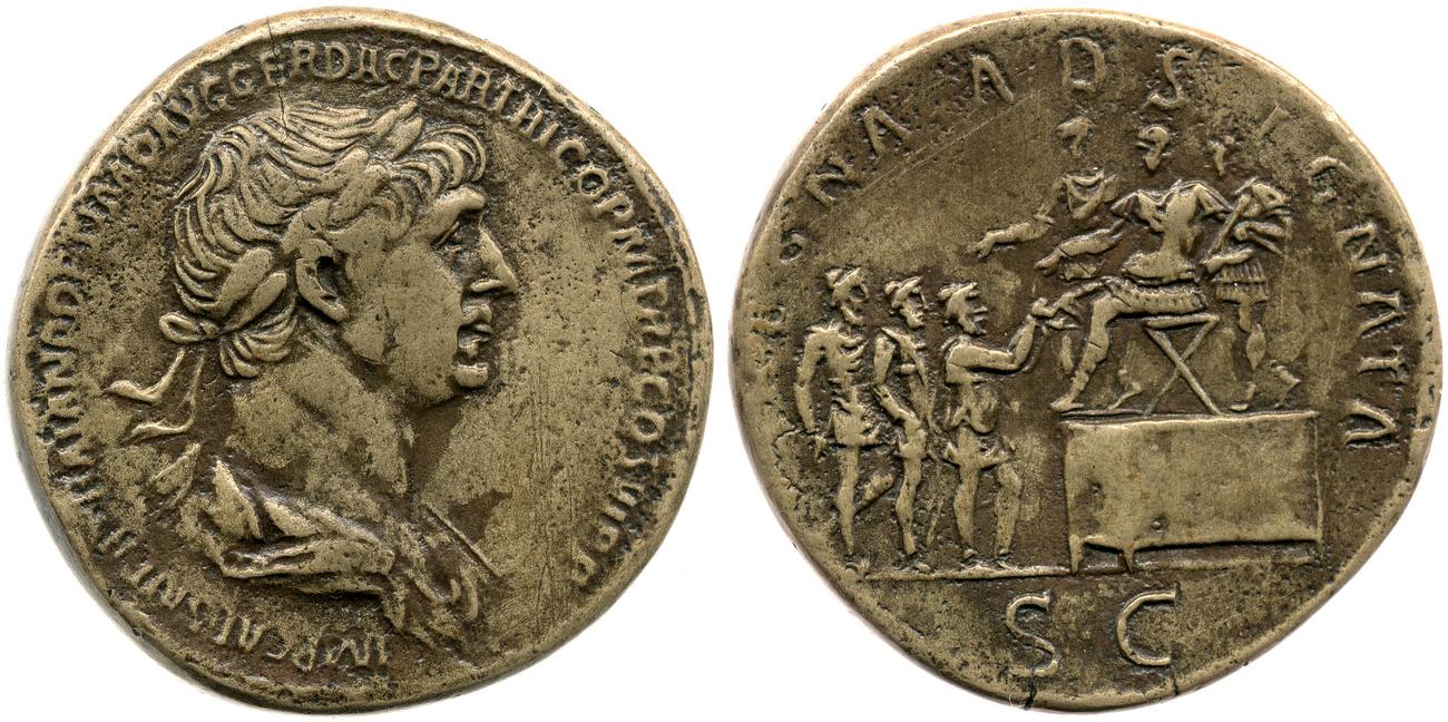 RIC II Trajan 666, аверс, bm