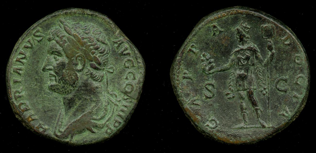 аверс RIC II, Part 3 (second edition) Hadrian 1638