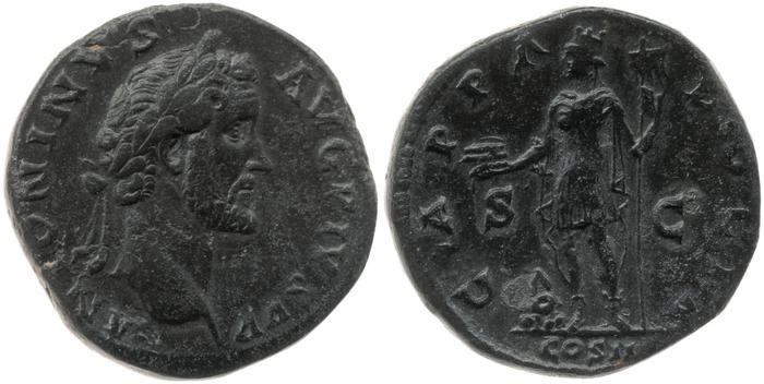 RIC III Antoninus Pius 580, реверс, bm