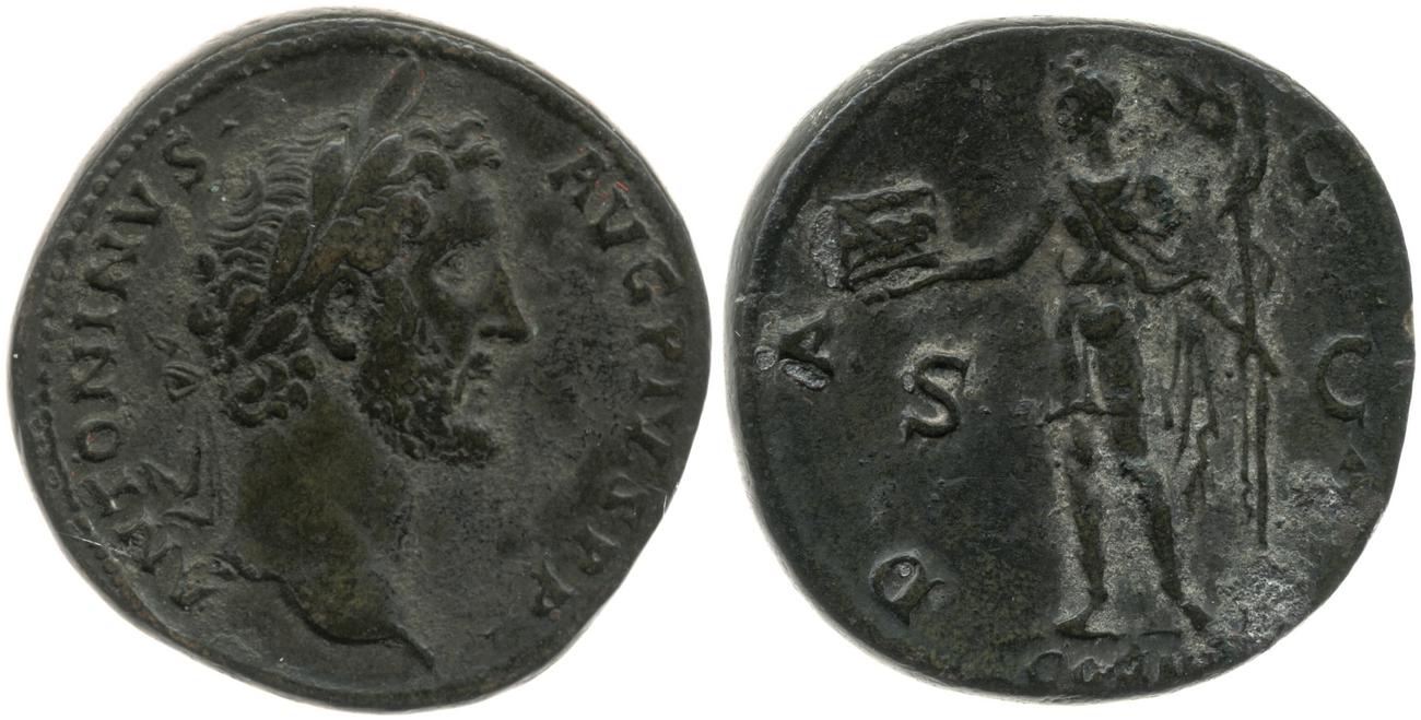 RIC III Antoninus Pius 581, аверс, bm