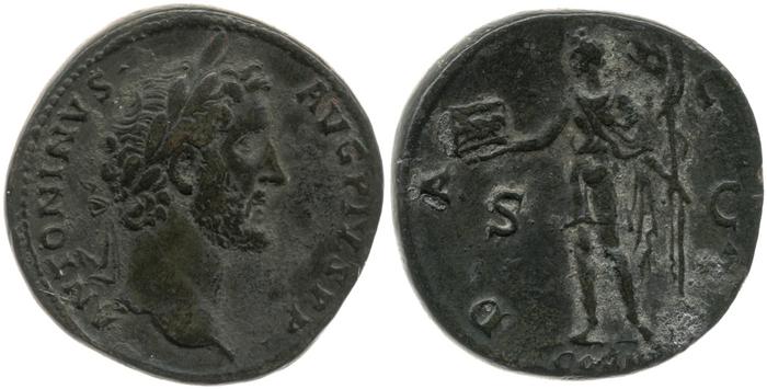 RIC III Antoninus Pius 581, реверс, bm