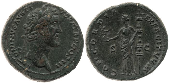 RIC III Antoninus Pius 600a, реверс, bm