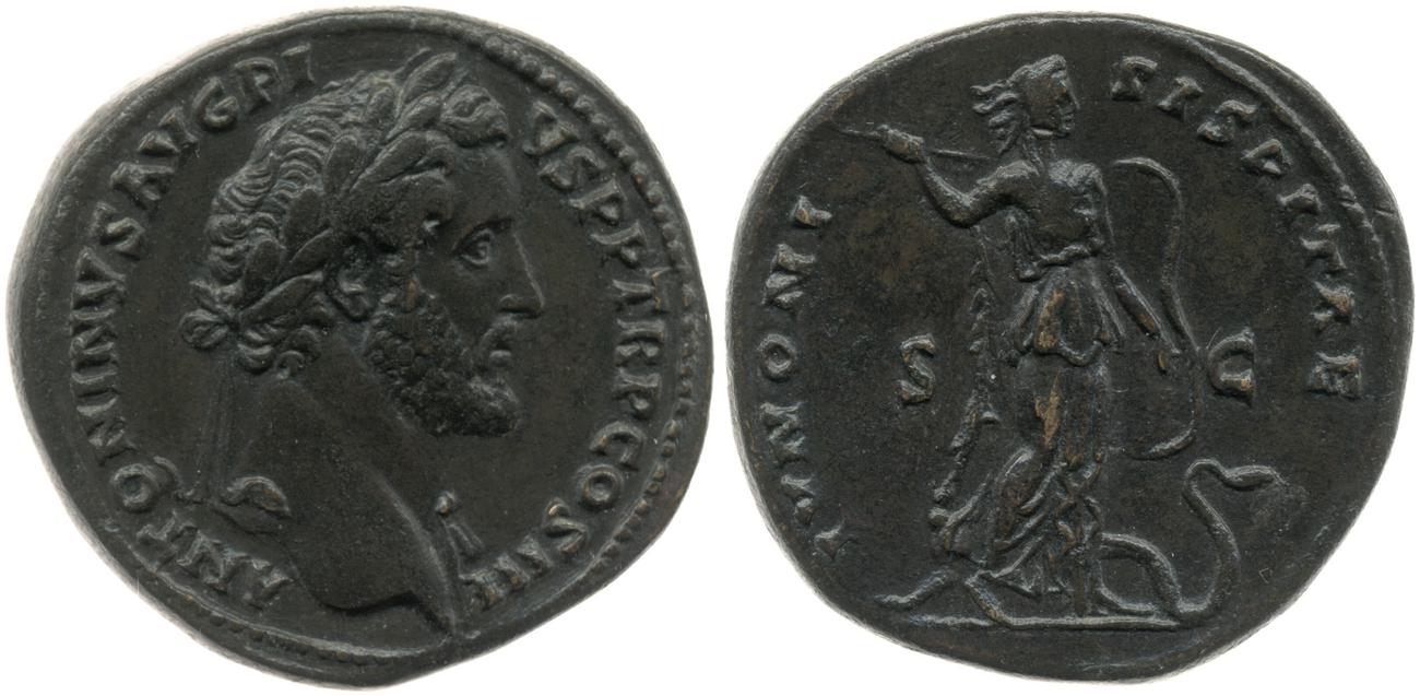 RIC III Antoninus Pius 608, аверс, bm