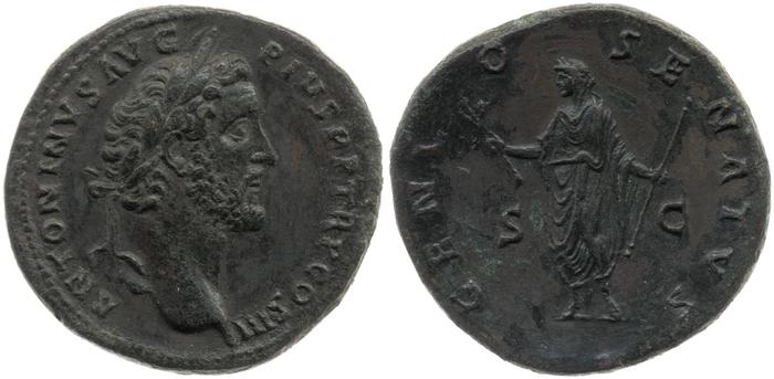 RIC III Antoninus Pius 605a, реверс, bm