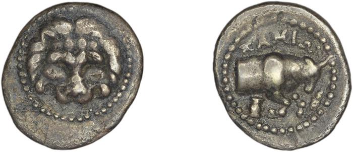reverse Samos Barron 1966 Last silver tetrobols