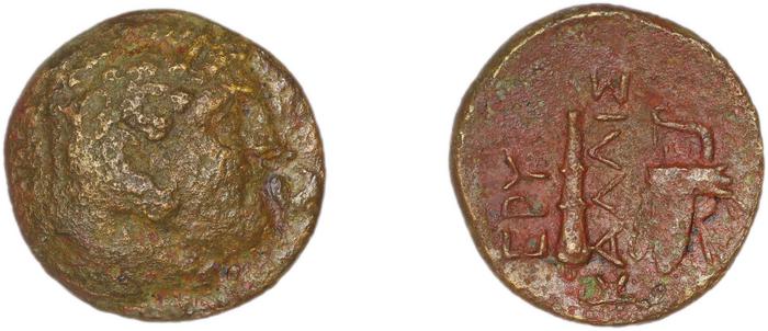 Erythrae Kinns 1980 Period III.1, AE 7, реверс, bm