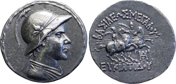 Bactrian and Indo-Greek Coinage Eucratides I 6.22, bm