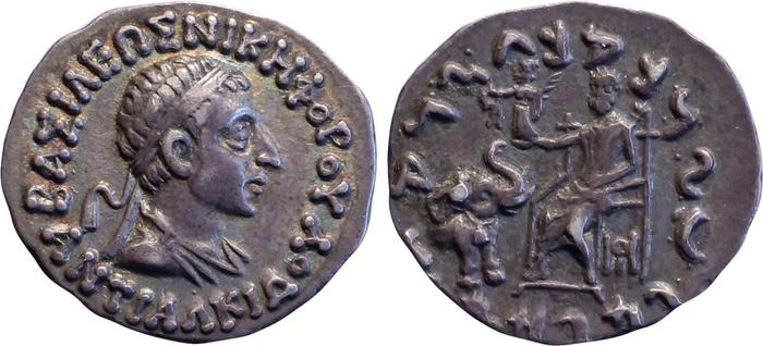 Bactrian and Indo-Greek Coinage Antialcidas 11.1, bm