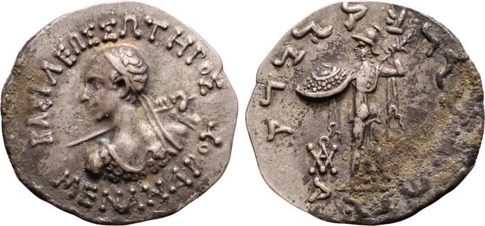 Bactrian and Indo-Greek Coinage Menander I 17.5, bm