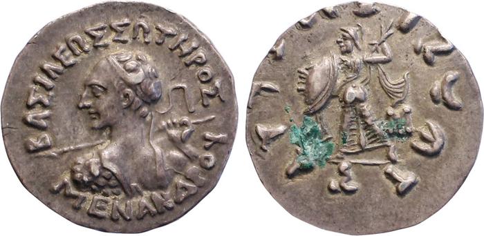 Bactrian and Indo-Greek Coinage Menander I 16.1, bm