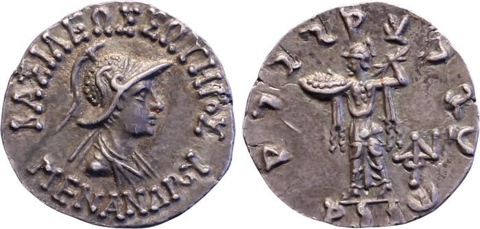 Bactrian and Indo-Greek Coinage Menander I 14.4, bm