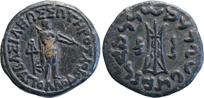 Bactrian and Indo-Greek Coinage Apollodotus II 6.4, bm