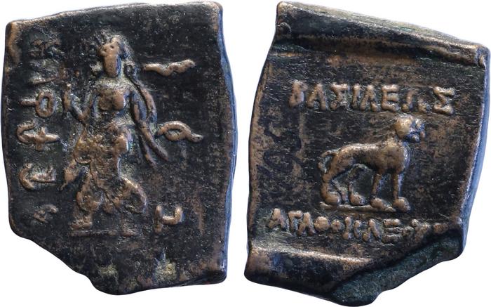 Bactrian and Indo-Greek Coinage Agathocles 21, bm