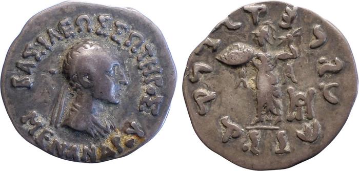 Bactrian and Indo-Greek Coinage Menander I 13.10, bm